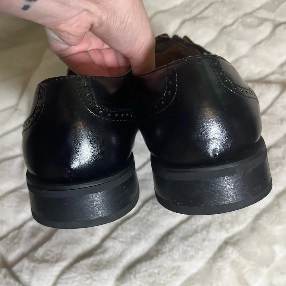 Giorgio Brutini Mens 11.5M Derby Black Lace Up Square Toe Workwear Office Shoes